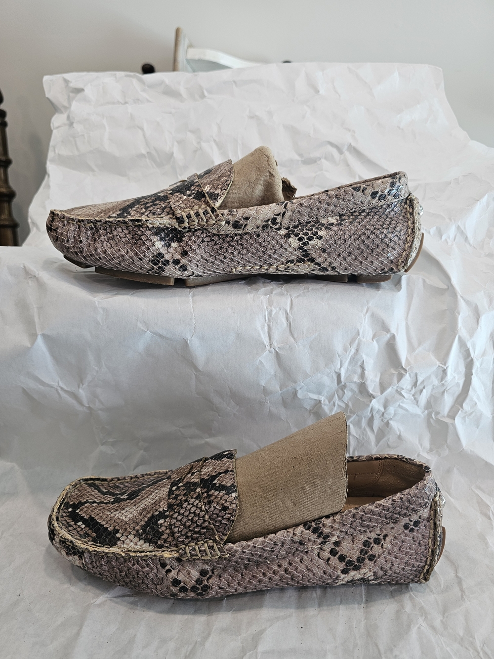 Cole Haan Snakeskin Print Leather Loafer Flats Slip On Round Toe Women 7.5 - Picture 6 of 9